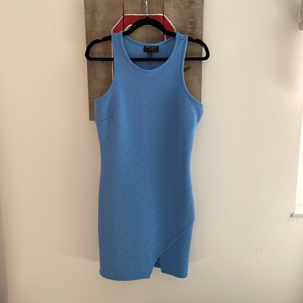 Light blue cocktail dress with quilt flower detail